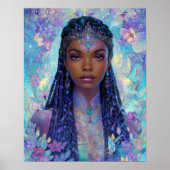 Fantasy Art Black Girl Black Queen Goddess ポスター (正面)