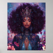 Fantasy Art Black Girl Black Queen Goddess ポスター (正面)
