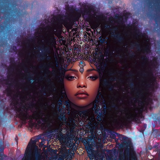 Fantasy Art Black Girl Black Queen Goddess ポスター
