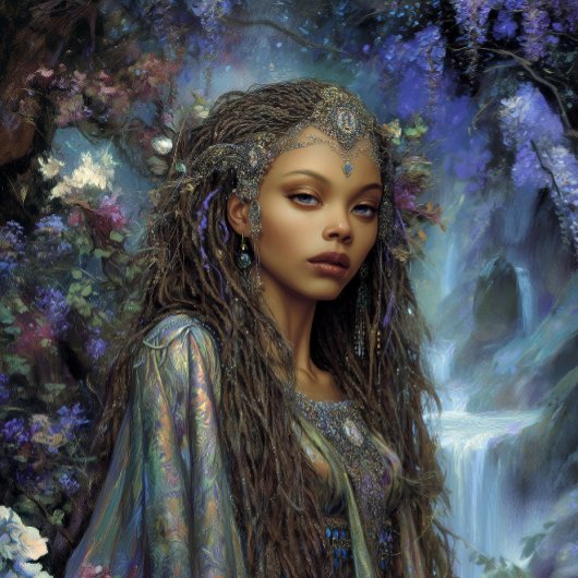 Fantasy Art Black Girl Black Queen Goddess ポスター