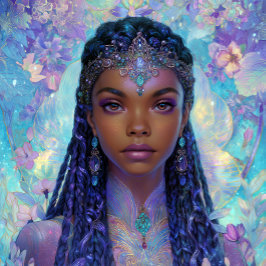 Fantasy Art Black Girl Black Queen Goddess ポスター