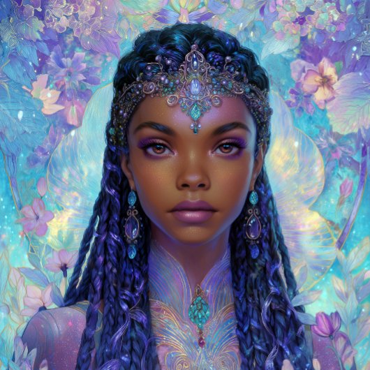 Fantasy Art Black Girl Black Queen Goddess ポスター