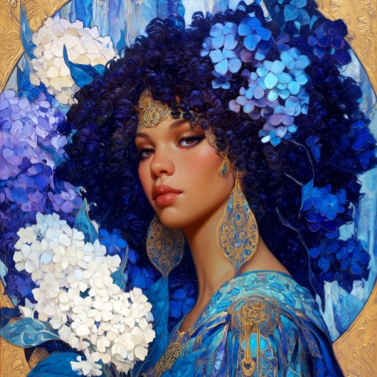 Fantasy Art Black Girl Black Queen Goddess ポスター