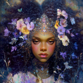 Fantasy Art Black Girl Black Queen Goddess ポスター