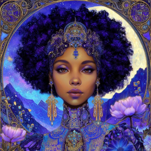 Fantasy Art Black Girl Black Queen Goddess ポスター