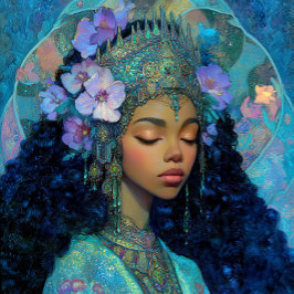 Fantasy Art Black Girl Black Queen Goddess ポスター