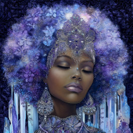 Fantasy Art Black Girl Black Queen Goddess ポスター