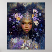 Fantasy Art Black Girl Black Queen Goddess ポスター (正面)