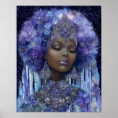 Fantasy Art Black Girl Black Queen Goddess ポスター (正面)