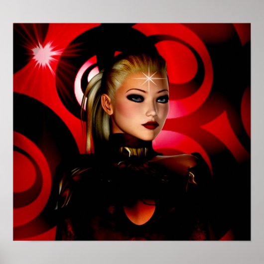 Fantasy Art Poster Red Venus Close-up ポスター (正面)