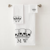 Fantasy Art Skull Design Monogrammed バスタオルセット (インサイチュ)