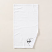 Fantasy Art Skull Design Monogrammed バスタオルセット (ハンドタオル)