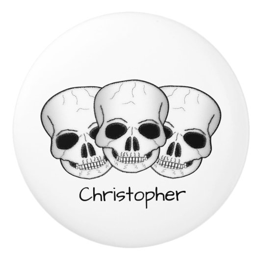 Fantasy Art Skulls Design Personalised セラミックノブ (正面)