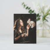 Fantasy Art Surreal Tea Time With White Rabbit  ポストカード (スタンド正面)