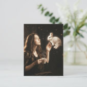 Fantasy Art Surreal Tea With White Rabbit  ポストカード (スタンド正面)