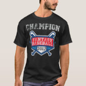 Fantasy Baseball Design Champion team baseball hea Tシャツ (正面)