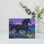 Fantasy Black Horse Postcard ポストカード (スタンド正面)