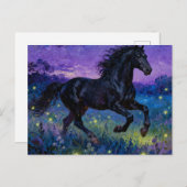 Fantasy Black Horse Postcard ポストカード (正面/裏面)