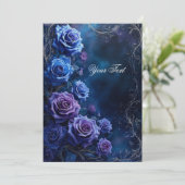 Fantasy Blue and Purple Wedding Roses 招待状 (スタンド正面)