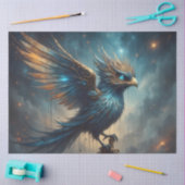 Fantasy Blue Phoenix Bird Decoupage Paper 薄葉紙 (クラフト)