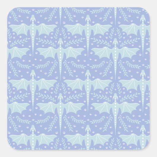 Fantasy Botanical Dragon スクエアシール (正面)