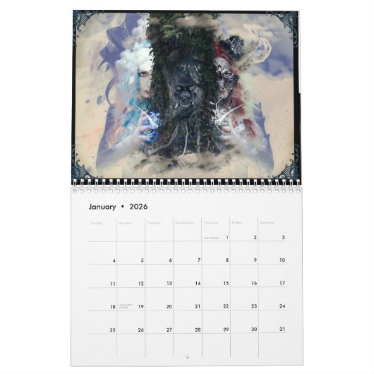 fantasy calendar starscoldnight カレンダー (1月 2026)