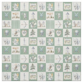 Fantasy castle with dragons and knights baby boy ファブリック (見本)