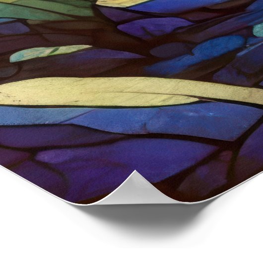 Fantasy Castle with Enchanted Forest and River ポスター (角)