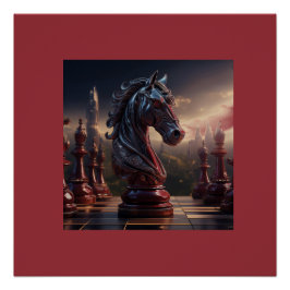 Fantasy Chess Scene - Knight ポスター