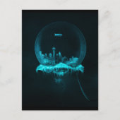 Fantasy City in a Snowglobe with a Blimp ポストカード (正面)