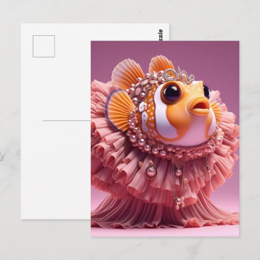 Fantasy Clownfish in a Dress ポストカード (正面/裏面)