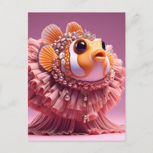 Fantasy Clownfish in a Dress ポストカード (正面)