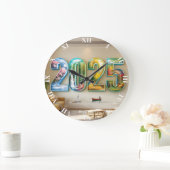 Fantasy Cute  2025 Four Numbers ラージ壁時計 (ホーム)