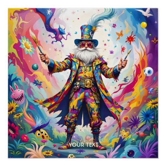 Fantasy Cute Abstract Vibrant Painter ポスター (正面)