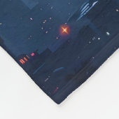 Fantasy Cute Blue Dragon City フリースブランケット (角)