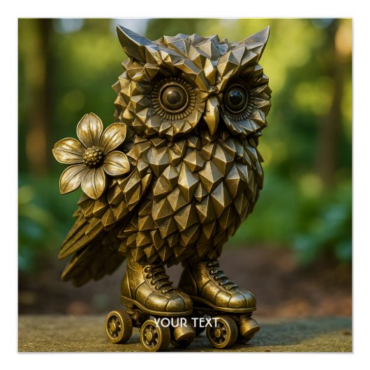 Fantasy Cute Brass Owl Skates ポスター (正面)