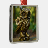 Fantasy Cute Brass Owl Skates メタルオーナメント (右)