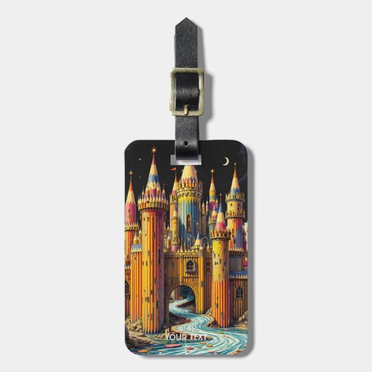 Fantasy Cute Castle From Pencils ラゲッジタグ (正面縦)
