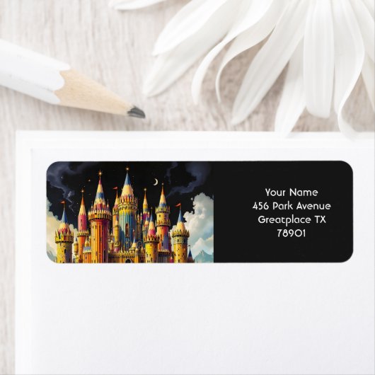 Fantasy Cute Castle From Pencils ラベル (インサイチュ)