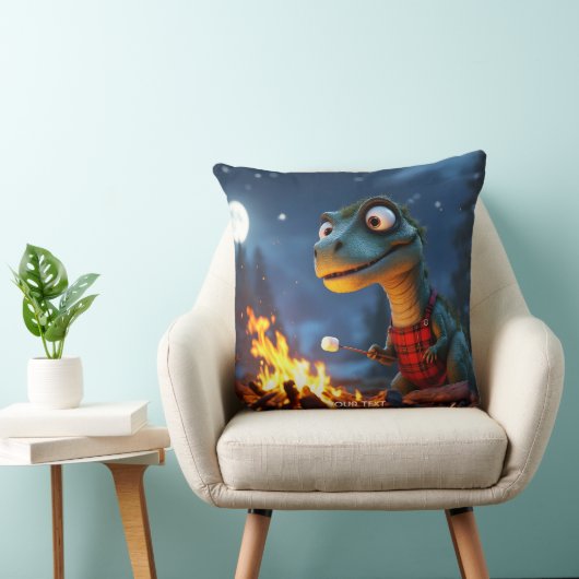 Fantasy Cute Dino Campfire Moon クッション (椅子)
