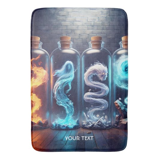 Fantasy Cute Elements Glass Bottles バスマット (正面縦)