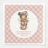 Fantasy Cute Fairy Blush 6th Birthday Party Napkin (正面)