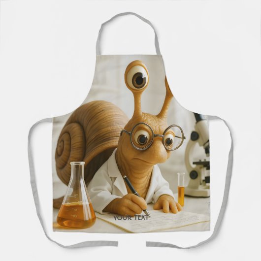 Fantasy Cute Famous Snail Scientist エプロン (正面)