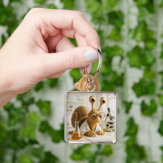 Fantasy Cute Famous Snail Scientist  キーホルダー (手)