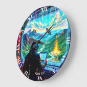 Fantasy Cute Fantastic Run Park ラージ壁時計 (傾斜)