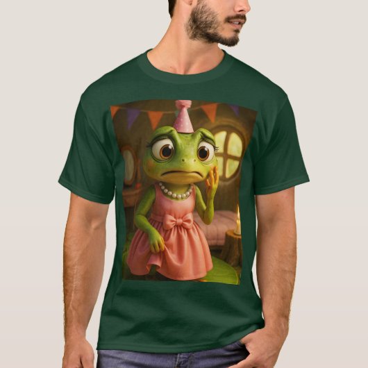 Fantasy Cute Frog Girl Party Tシャツ (正面)