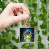 Fantasy Cute Green Dragon Egg キーホルダー (手)