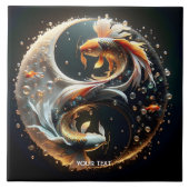 Fantasy Cute Koi Yin Yang タイル (正面)