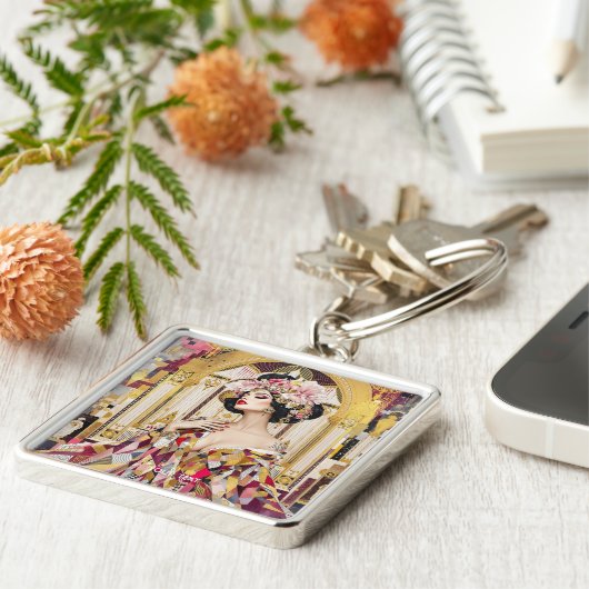 Fantasy Cute Lady Art Deco キーホルダー (側面)