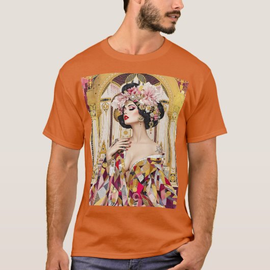 Fantasy Cute Lady Art Deco Tシャツ (正面)